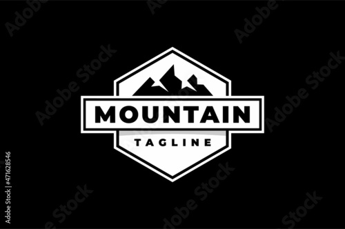 simple mountain emblem logo