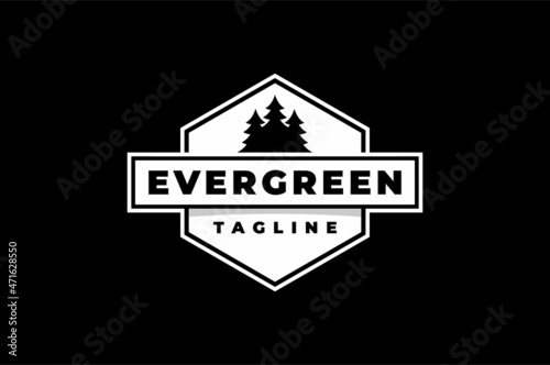 simple evergreen emblem logo