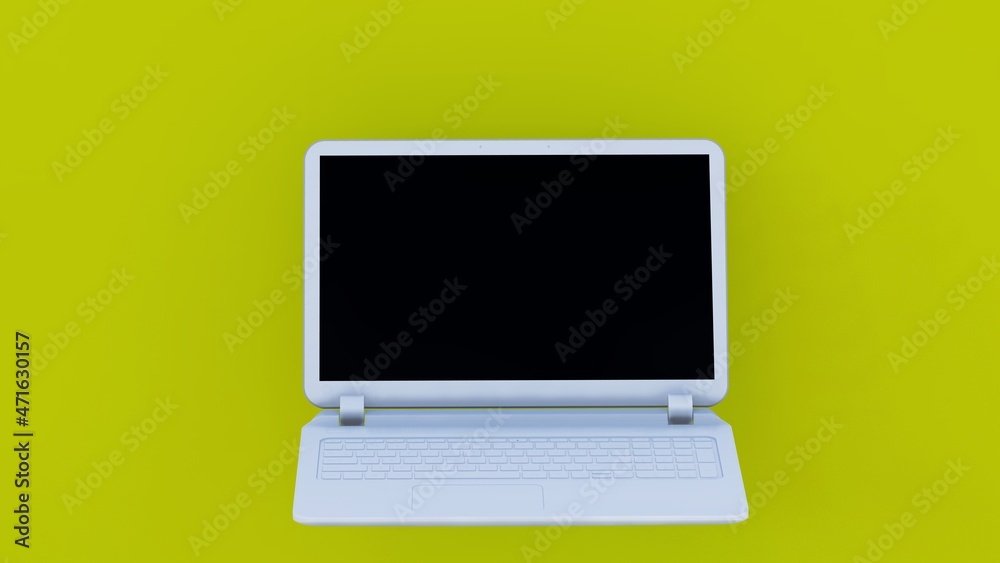 Notebook with black display for editing photos or videos Notebook with black display for editing photos or videos