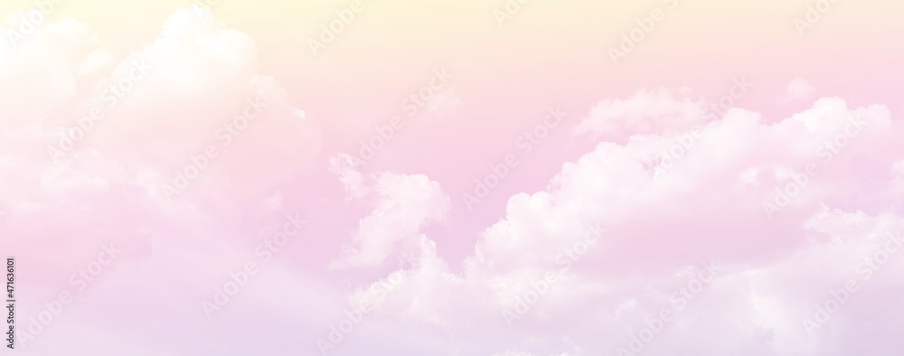 abstract soft cloudy background with gradient pastel color, panoramic background.