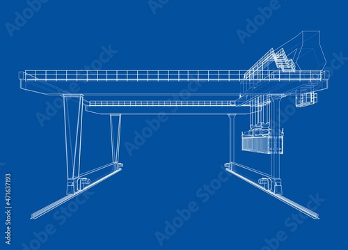 Rail-mounted gantry container crane outline