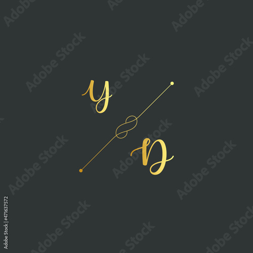 YD Initials letter alphabet watercolor logo branding set collection, Feminine logotype template in elegant artistic style. Feminine luxury logo design template.