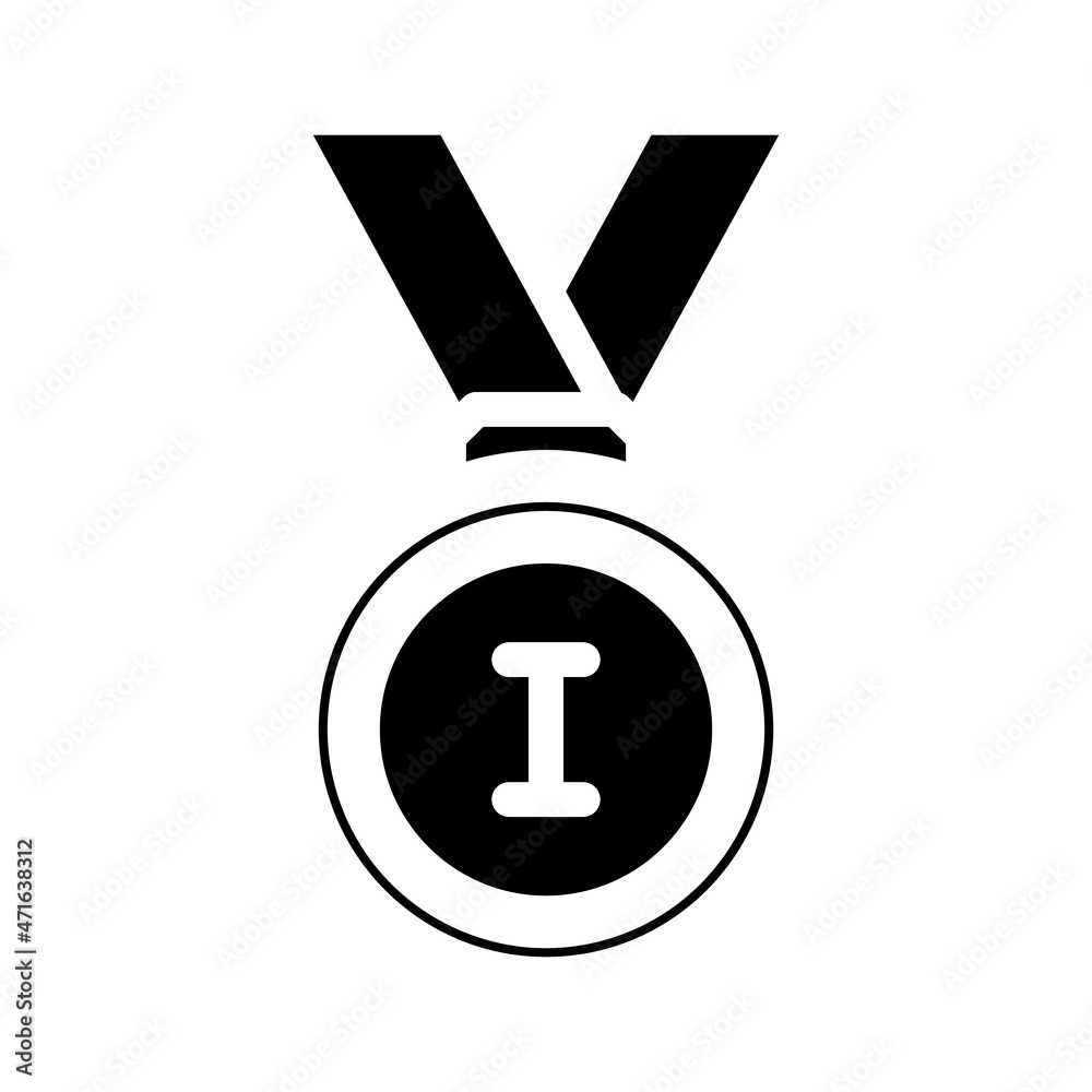 medal athlete winner award glyph icon vector. medal athlete winner award sign. isolated contour symbol black illustration medal athlete winner award glyph icon vector. medal athlete winner award sign. isolated contour symbol black illustration