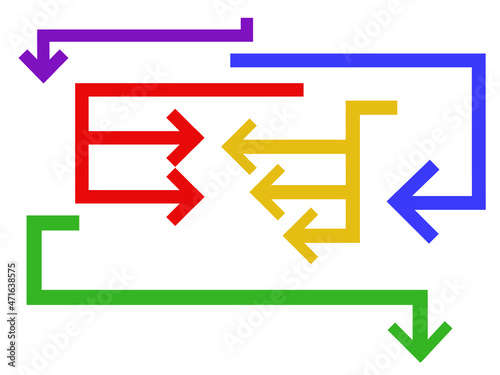 矢印(手順、解説)のカラーバリエーションセット