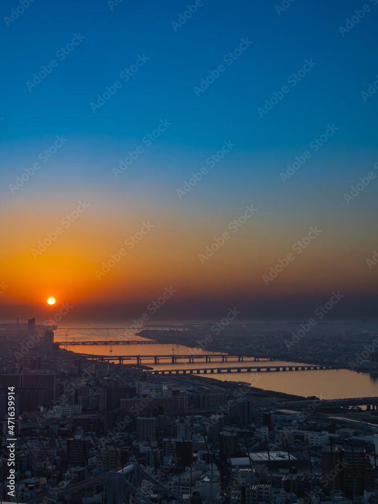 Fototapeta premium 【大阪梅田】高層階から見渡す都会の景色