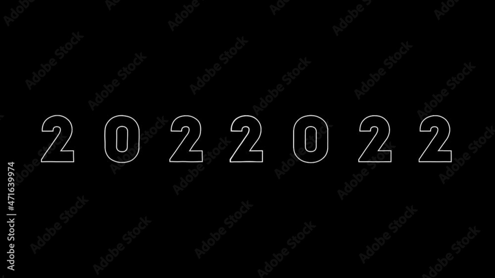 Happy New Year 2022 Animation. Creative Line art 2022 text animation. Happy New Year 2022 Animation. Creative Line art 2022 text animation.