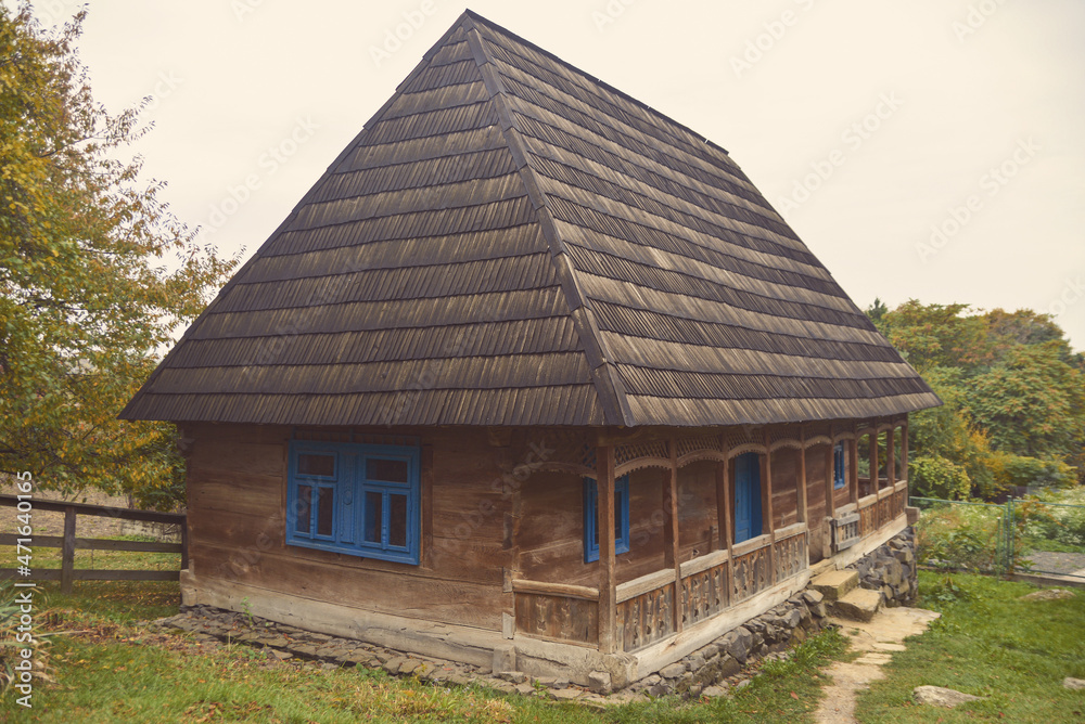 old Ukrainian folk house made of wood old Ukrainian folk house made of wood
