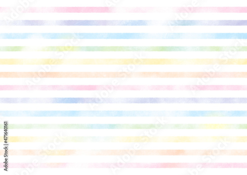 虹色の縞模様背景 水彩テクスチャー