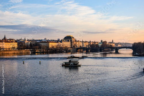 View along river in Prague