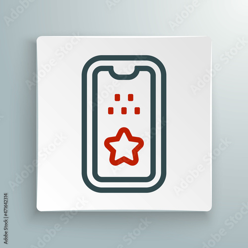Line Taxi mobile app icon isolated on white background. Mobile application taxi. Colorful outline concept. Vector