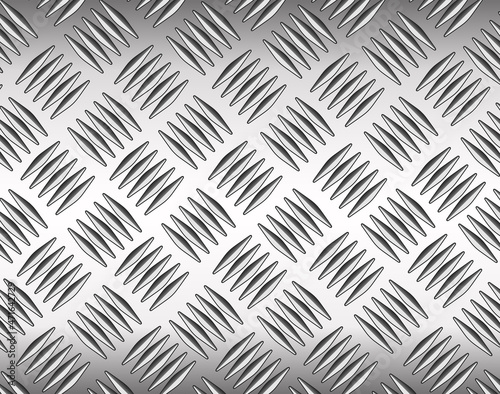 Metallic shiny background with technology diamond plate pattern, steel metal lustrous texture as industrial vector illustration.