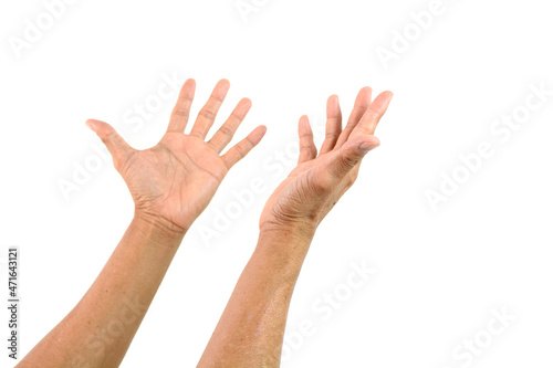 Symbol empty hand holding isolated on the white background.