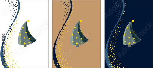 
banner, deer, postcard, christmas, tree, holiday, new year, spruce, pine, herringbone, animal, tree, winter, forest, nature, taiga, snow