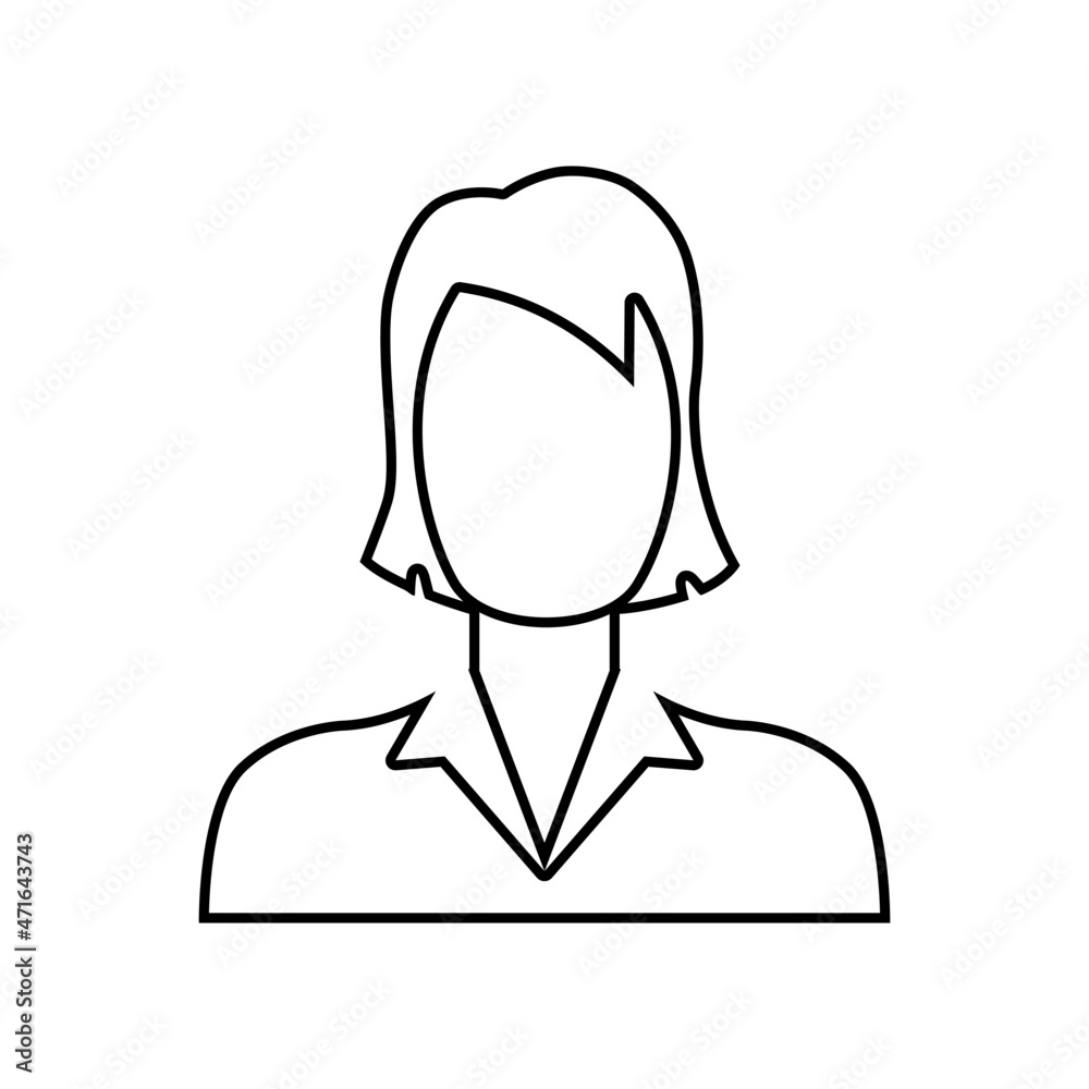 Business woman icon. Female pictogram isolated on white background