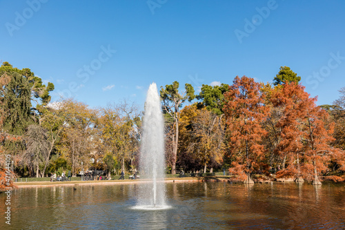 Autumn colors in El Retiro park in Madrid