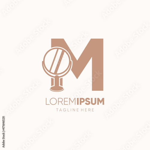 Letter M Mirror Logo Design Vector Icon Graphic Emblem Illustration