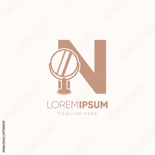 Letter N Mirror Logo Design Vector Icon Graphic Emblem Illustration