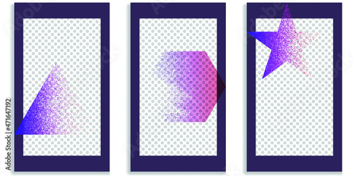 Social media editable covers with grainy effects .Grunge design . Contemporary style . Post frame stories templates. Layout for promotion .Media banner .Vector