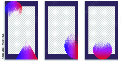 Social media editable covers with grainy effects .Grunge design . Contemporary style . Post frame stories templates. Layout for promotion .Media banner .Vector
