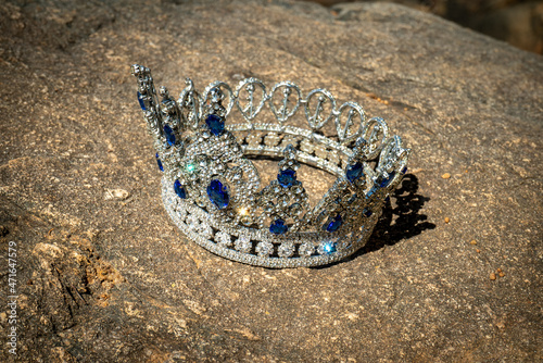 A crown on the rocks near a waterfall in the Australian bush