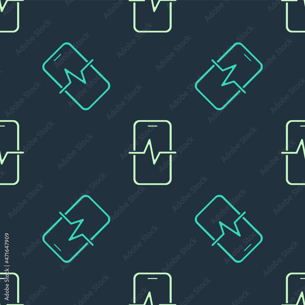 Green and beige Phone repair service icon isolated seamless pattern on blue background. Adjusting, service, setting, maintenance, repair, fixing. Vector Green and beige Phone repair service icon isolated seamless pattern on blue background. Adjusting, service, setting, maintenance, repair, fixing. Vector