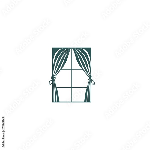 curtain logo vector interior template