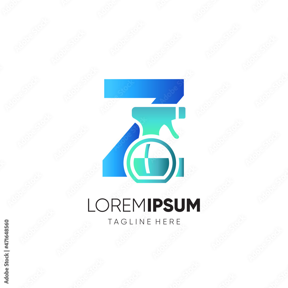 Letter Z Spray Bottle Logo Design Vector Icon Graphic Emblem Illustration