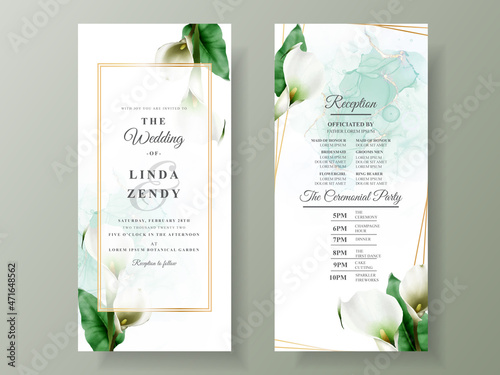 Cala of lily wedding invitation template