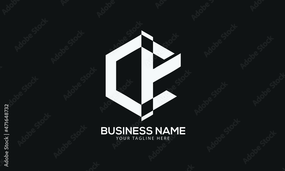 CR or RC polygon Cubics abstract monogram vector logo template CR or RC polygon Cubics abstract monogram vector logo template