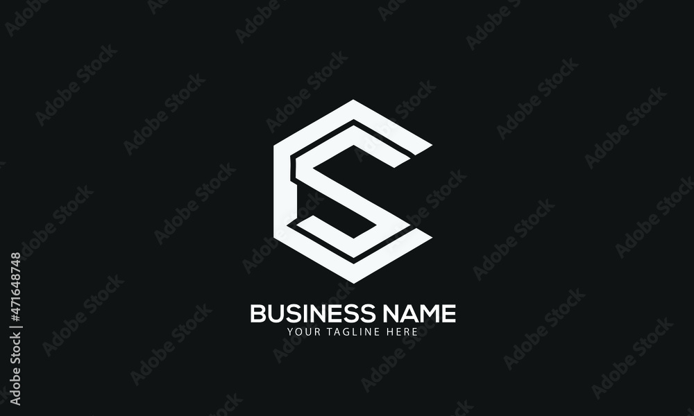 CS or SC polygon Cubics abstract monogram vector logo template CS or SC polygon Cubics abstract monogram vector logo template