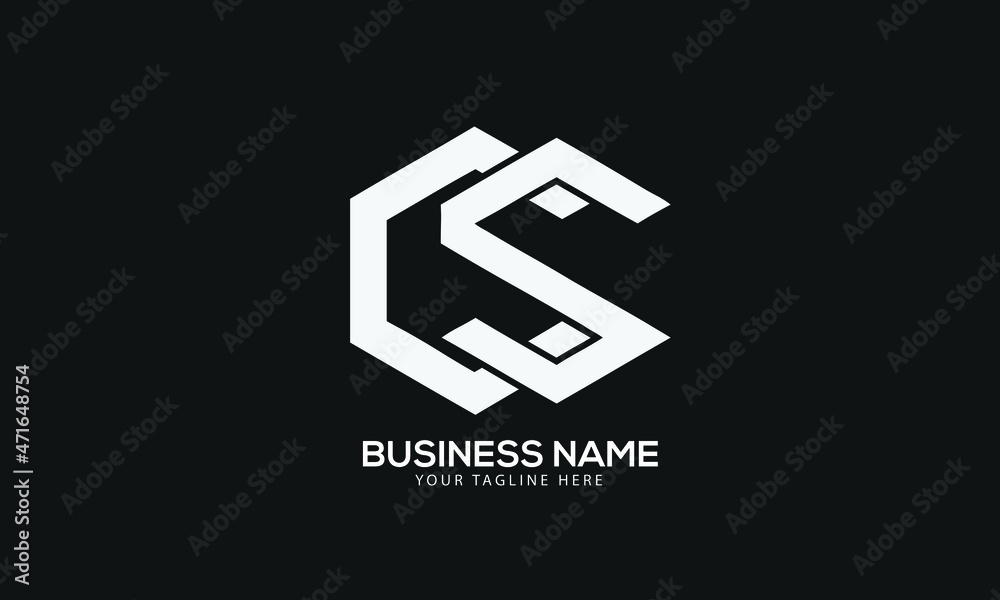 CS or SC polygon Cubics abstract monogram vector logo template CS or SC polygon Cubics abstract monogram vector logo template