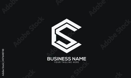CS or SC polygon Cubics abstract monogram vector logo template