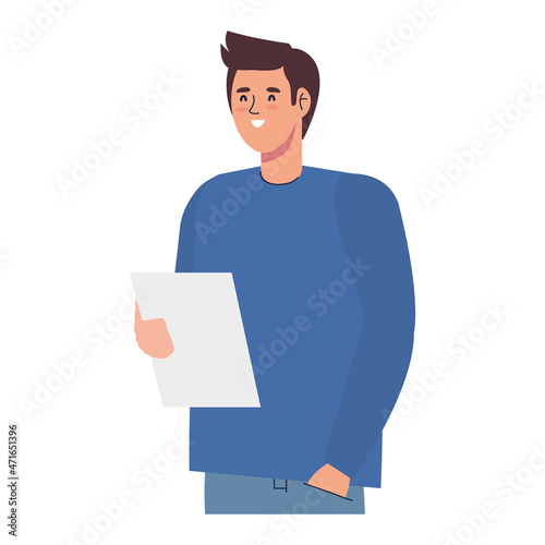 man with document