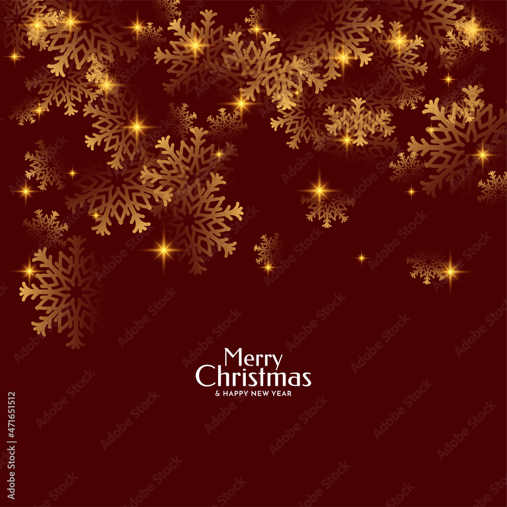 Merry Christmas festival glowing stars snowflakes background