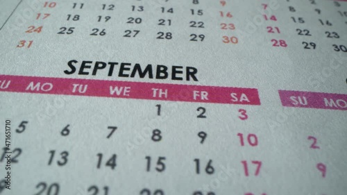 Calendar 2022. July next year. Macro shot. Independent day.