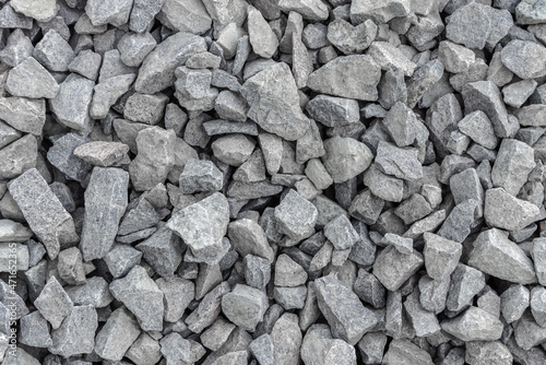 Close up gray crushed stone