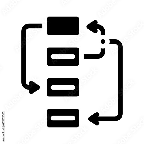 algorithm planning glyph icon vector. algorithm planning sign. isolated contour symbol black illustration