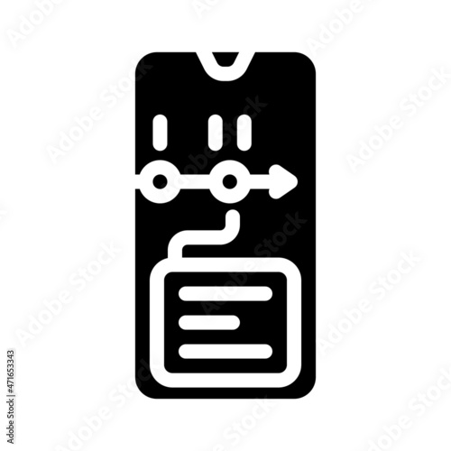 mobile app for planning glyph icon vector. mobile app for planning sign. isolated contour symbol black illustration