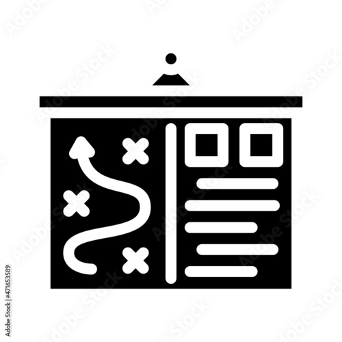 presentation plan strategy glyph icon vector. presentation plan strategy sign. isolated contour symbol black illustration