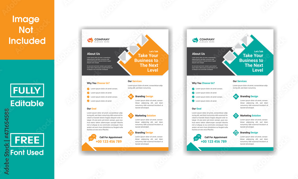 Business flyer design template.. Corporate flyer design for multipurpose. Flyer design in A4 size.
