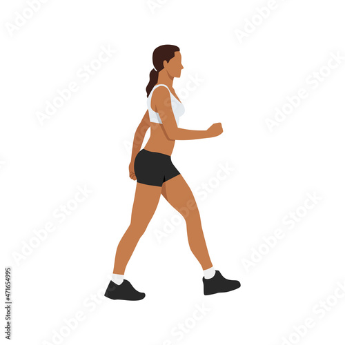 Concept illustration vector graphic design of a woman walking for cardio training. Vector design