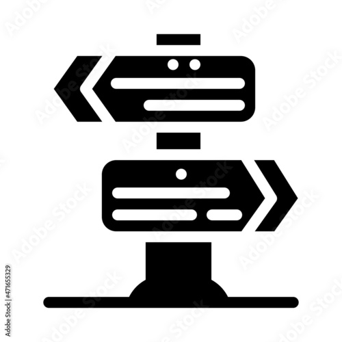 choice of direction glyph icon vector. choice of direction sign. isolated contour symbol black illustration