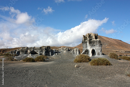 Desolate landscape on the island of Lanzarote  photo