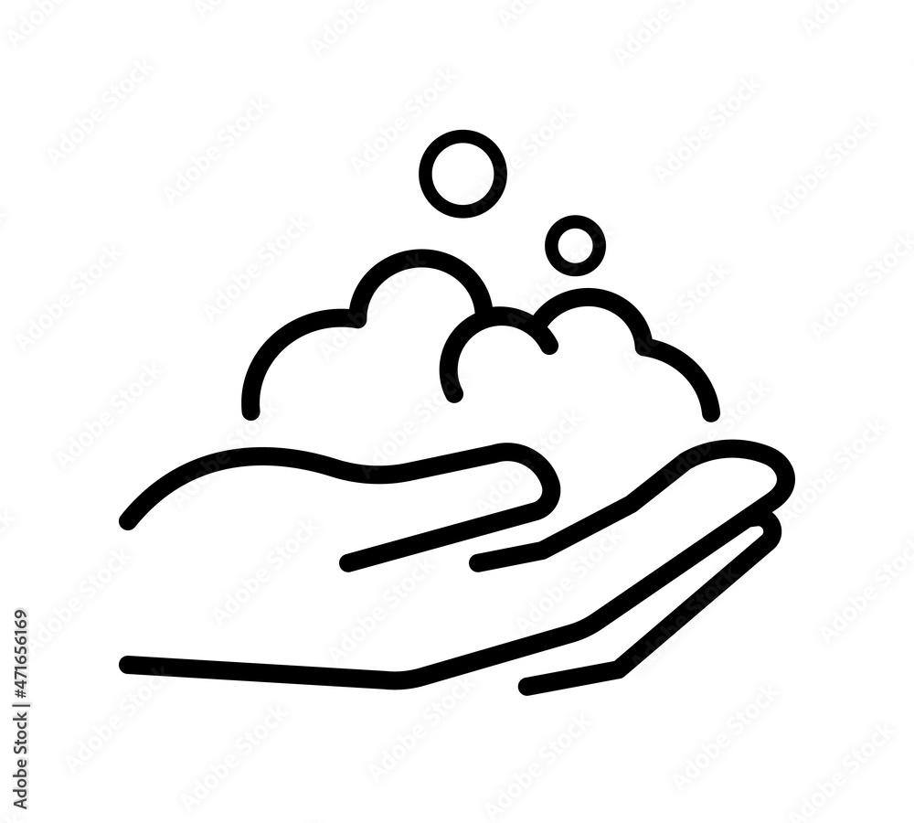 Hands washing flat icon. Pictogram for web. Line stroke. Isolated on white background. Vector eps10. Water stream on the hands. Hands washing flat icon. Pictogram for web. Line stroke. Isolated on white background. Vector eps10. Water stream on the hands.