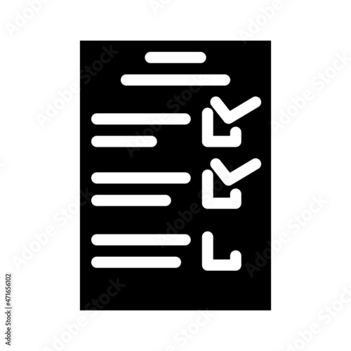check list glyph icon vector. check list sign. isolated contour symbol black illustration