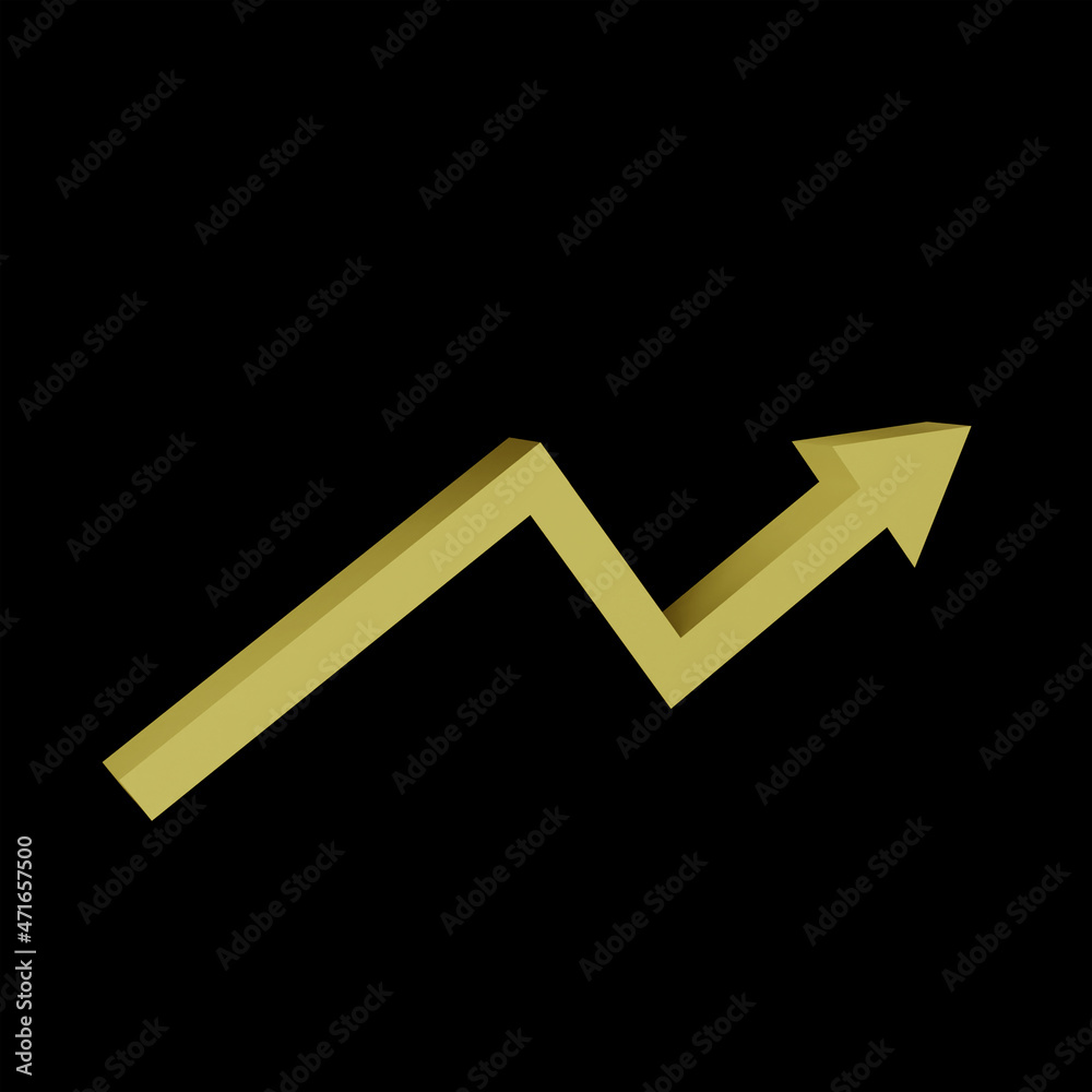Arrow symbol 3d render illustration on black background Arrow symbol 3d render illustration on black background