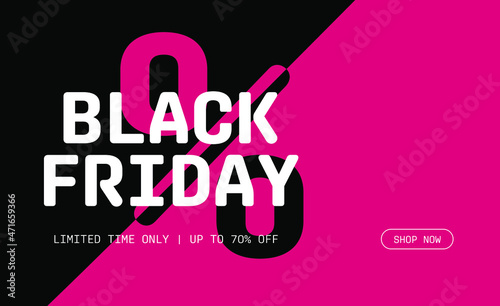 Black Friday 50% off Sale Poster for Retail, Shopping or Promotion Black Friday banner template design.
