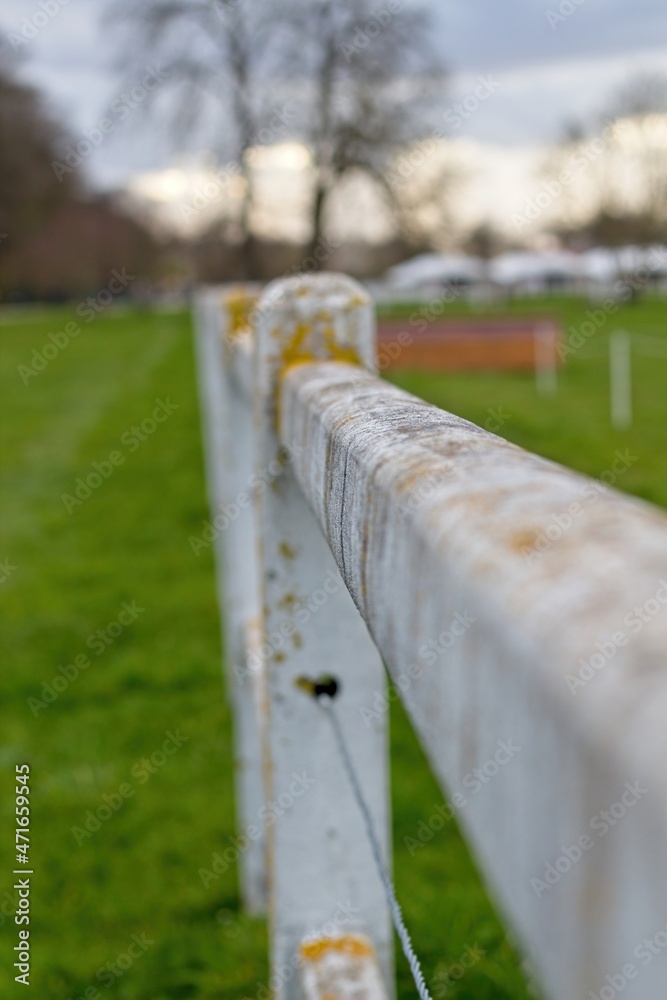 white fence in the park