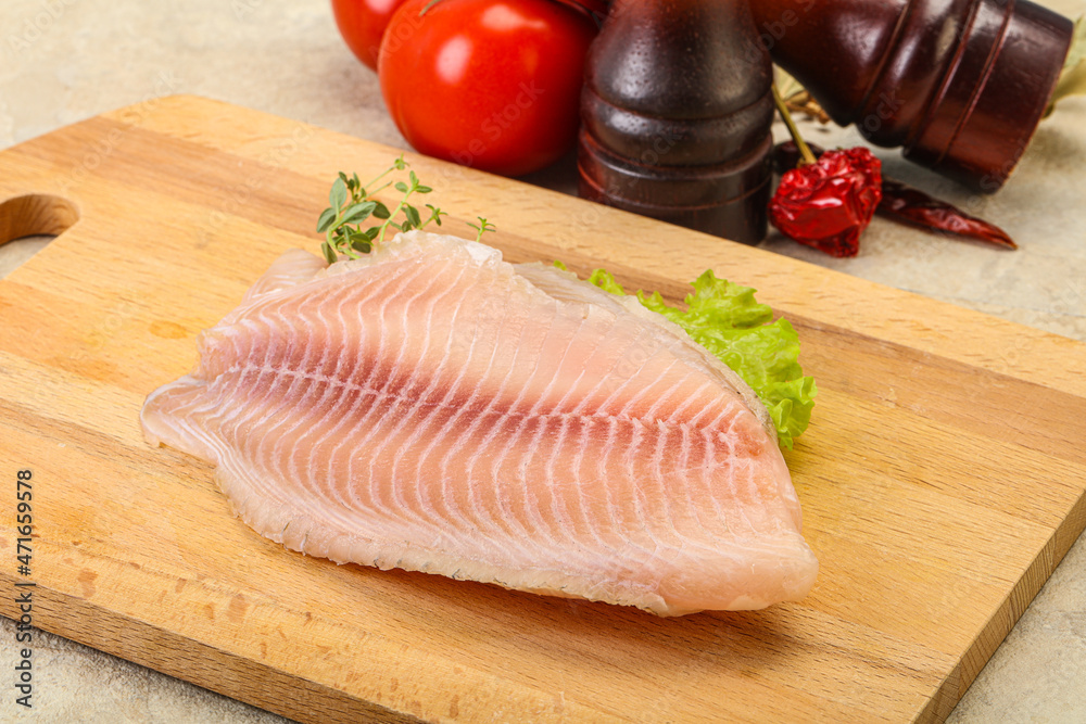 Raw tilapia fish for cooking Raw tilapia fish for cooking