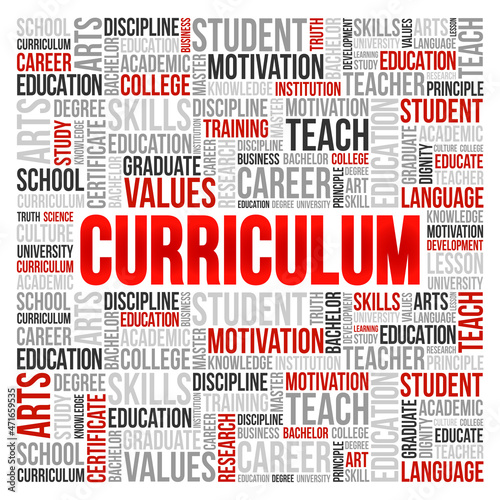 CURRICULUM word cloud collage, education business concept background